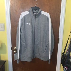 Men’s Puma Grey & White Zip-Up Jacket